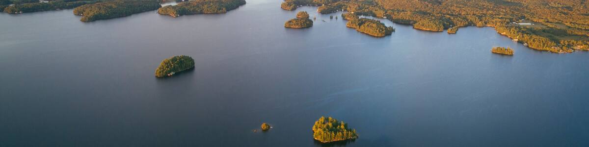 Aerial view of islands against sky