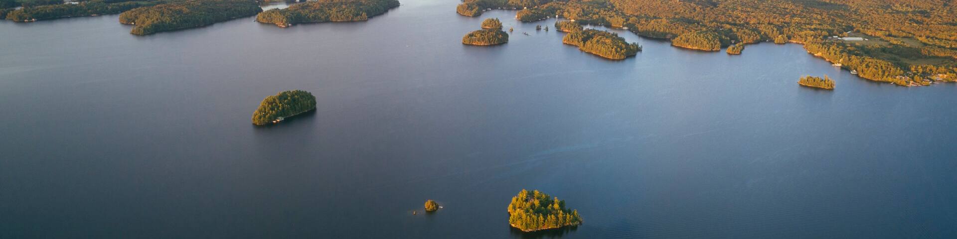Aerial view of islands against sky