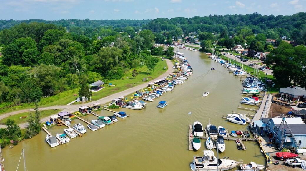 Aerial view of Port Stanley, Ontario, Canada