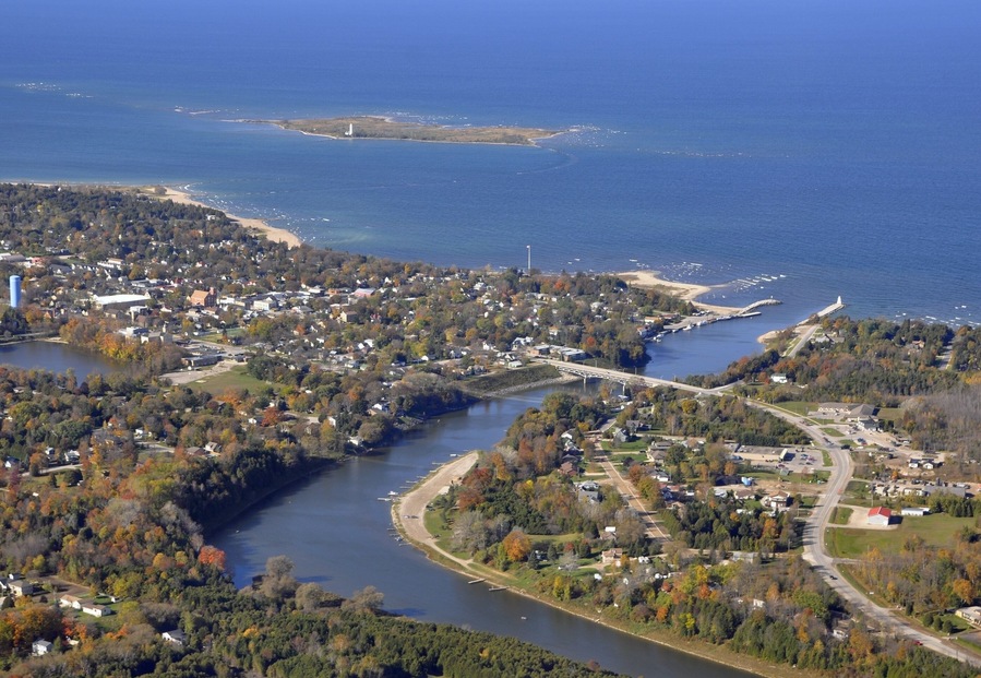 Saugeen River Southampton, ON, aerial