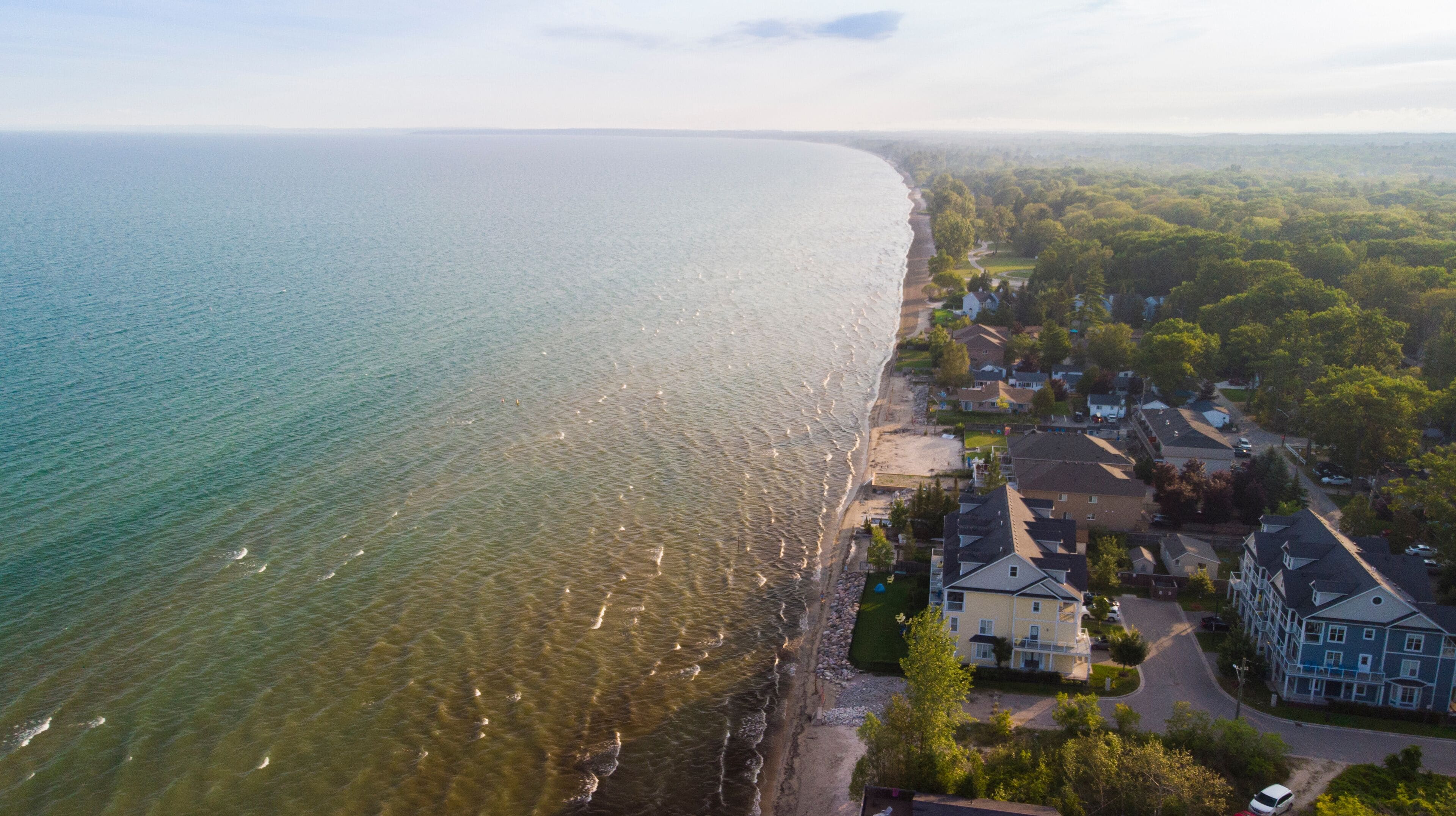 Aerial view of Wasaga Beach, Canada