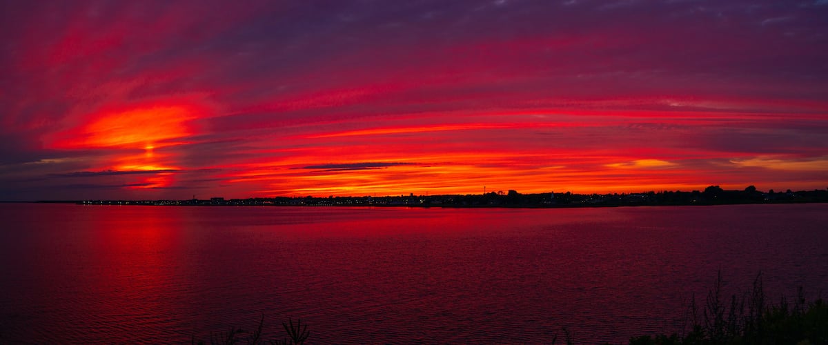 Summerside Harbour Sunset Seascape in Gulf of St Lawrence, Prince Edward Island, Canada
