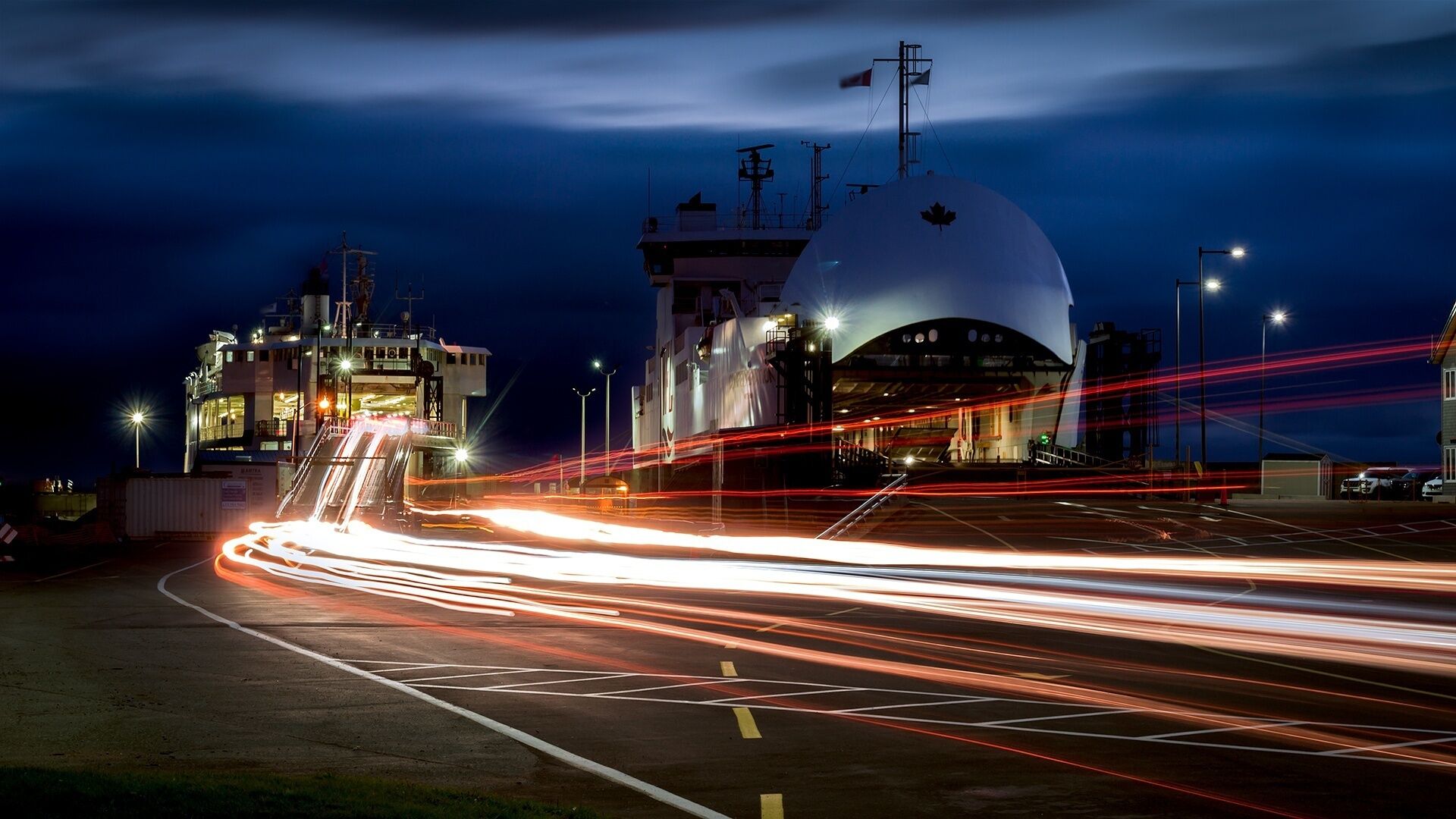 The ferry unloading in Wood Islands PEI