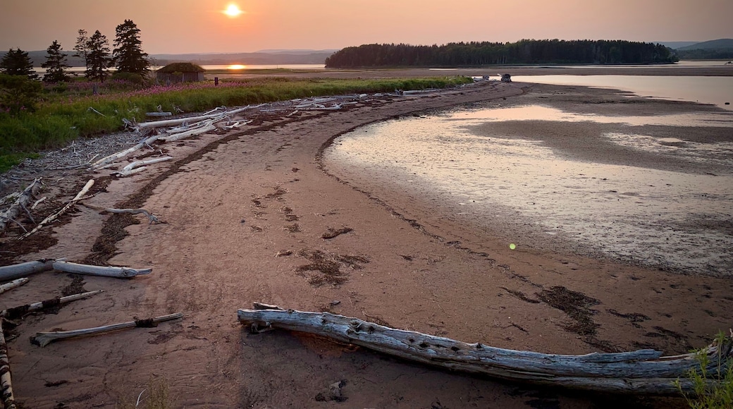 Sunset on the beach of Chandler (Quebec, Canada)