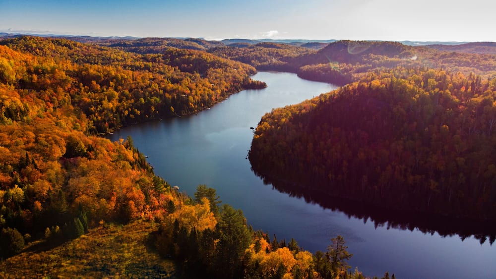 Laurentian Forest landscape in autumn, Quebec, Canda