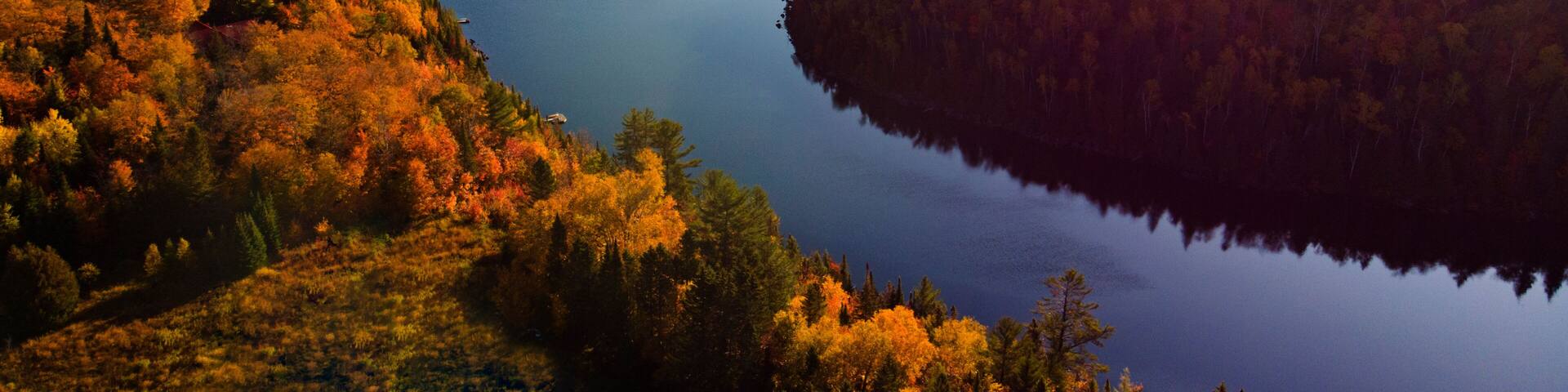 Laurentian Forest landscape in autumn, Quebec, Canda