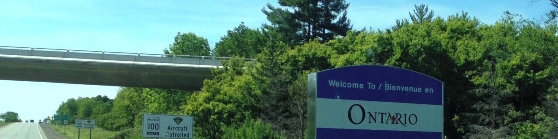 Welcome to Ontario.
Crossing provincial border from Quebec to Ontario (June 2015)