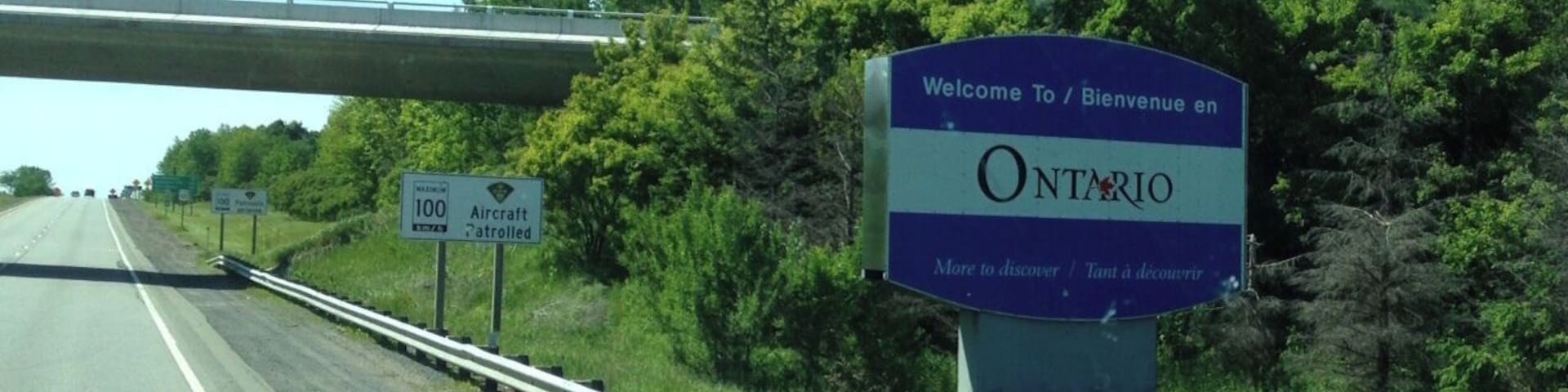 Welcome to Ontario.
Crossing provincial border from Quebec to Ontario (June 2015)