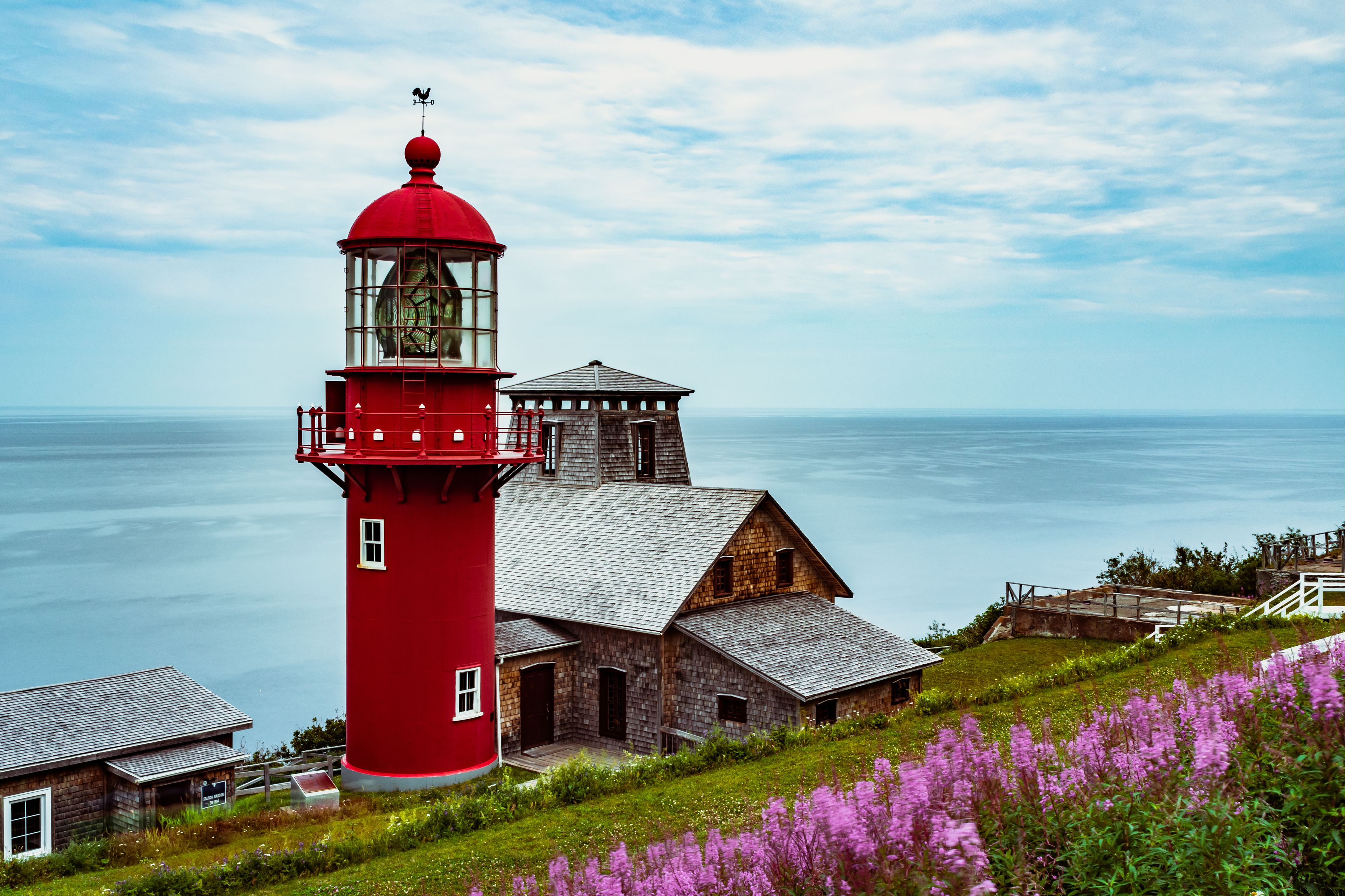 Lighthouse of Pointe a la Renommée on the coast 