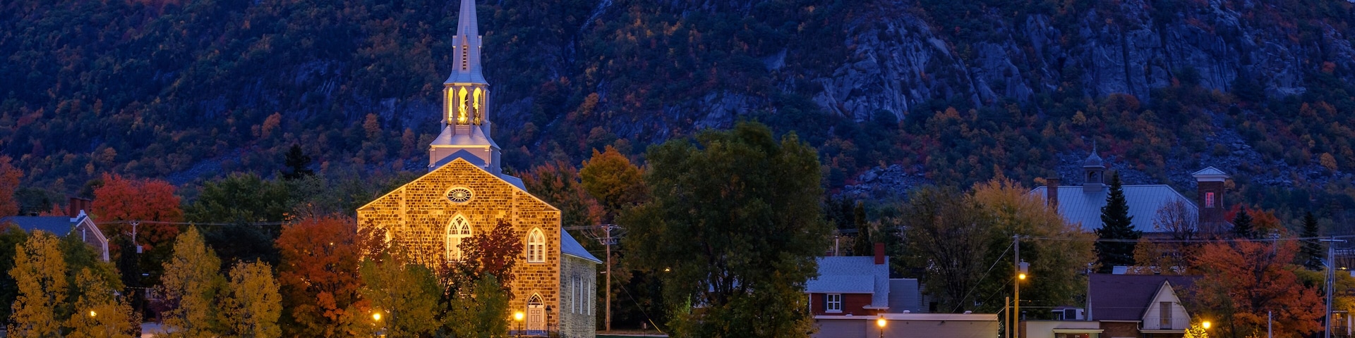 Morning blue hour at Mont St-Hilaire, Quebec, Canada
