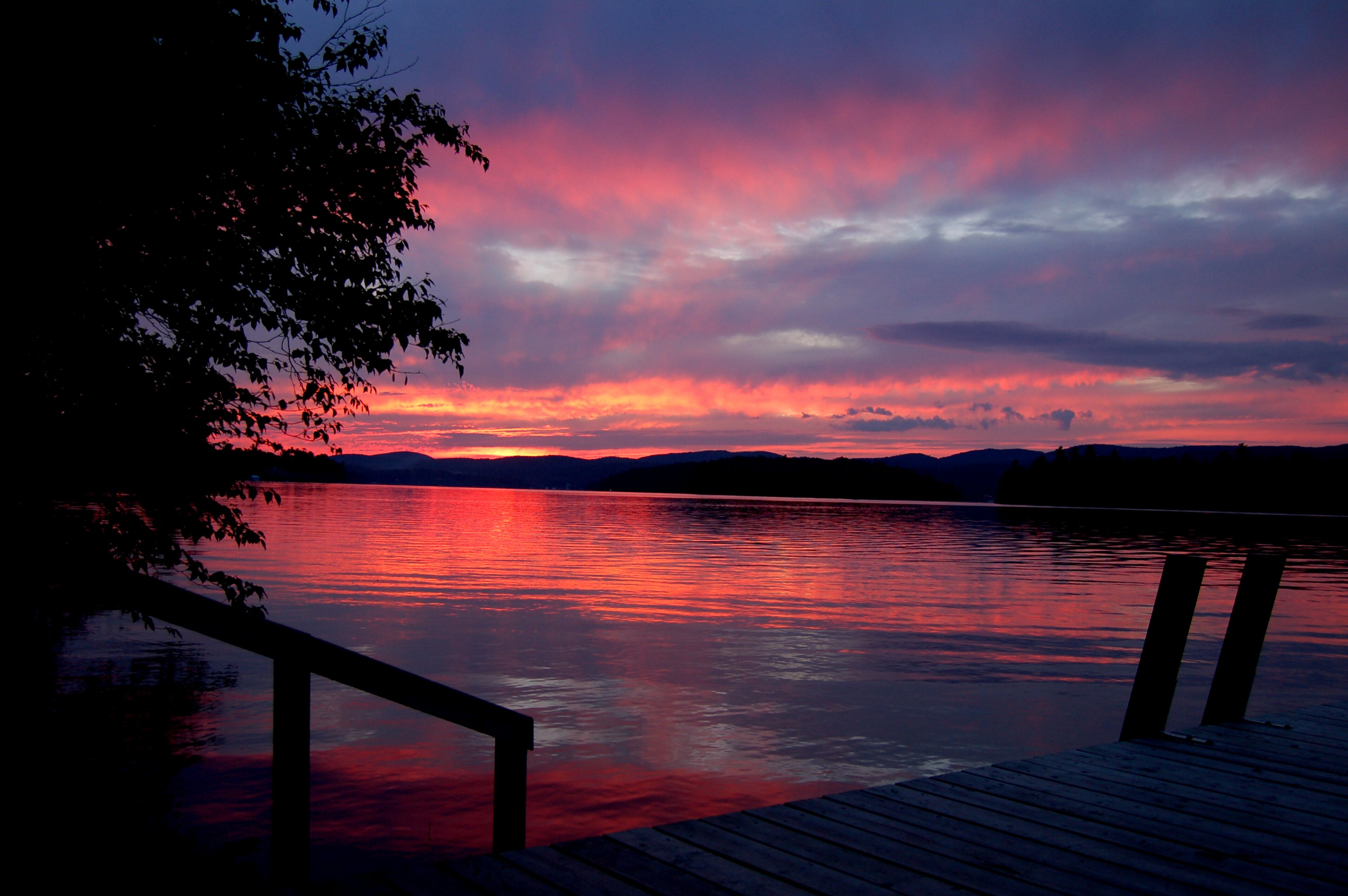 Sunset over Lac des Iles, Quebec, Canada.