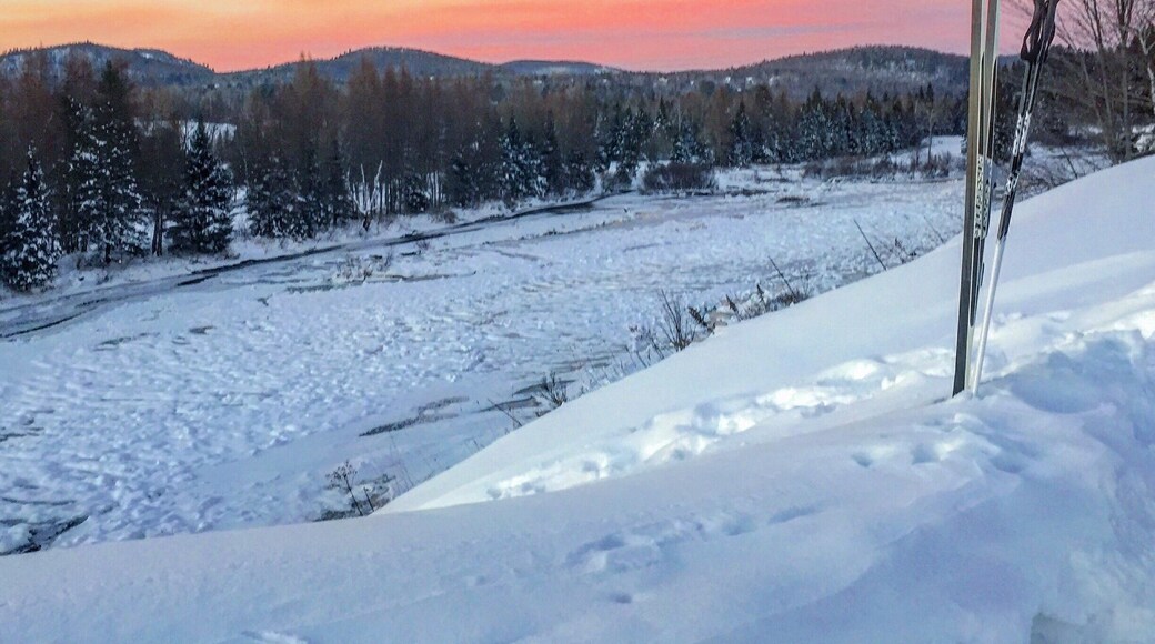 Taking in the sunset after filling my lungs with fresh air.