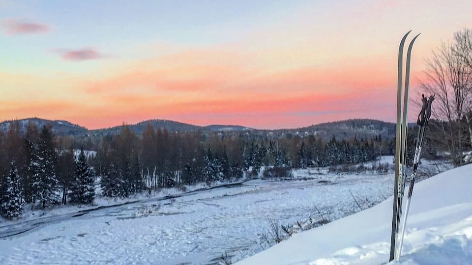 Taking in the sunset after filling my lungs with fresh air.