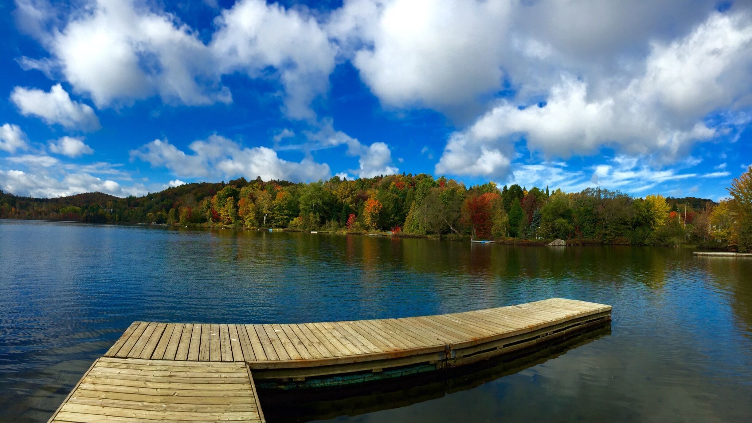 Lac Rond in Ste Adele.    The town of Sainte-Adèle was founded in 1855. A rail line was constructed and the first Canadian Pacific Railway train arrived in the town in 1891. The railway was used primarily to transport wood, cattle, dairy products, and mail.