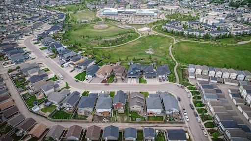 Hampton Village Neighborhood Aerial View in Saskatoon