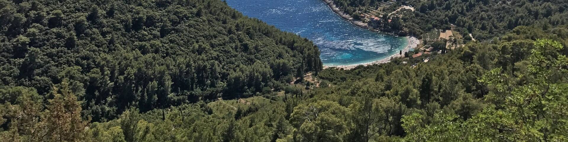 Nice view of the beach touring Korcula.
