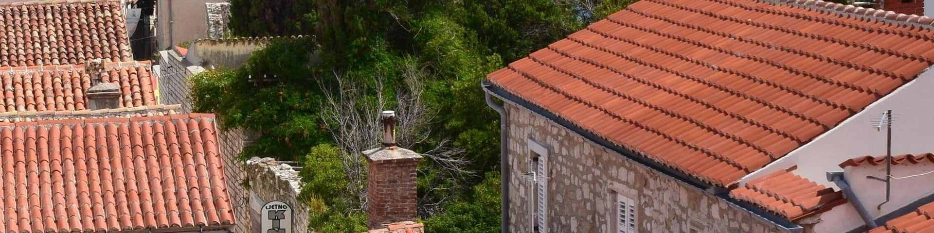 Croatia, Rab ..., view of the town from the viewpoint
