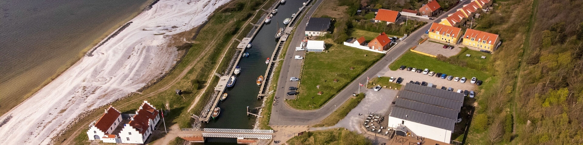 Building of Limfjord Museum between Frederik VII' s canal and Limfjord inlet at Logstor, Denmark