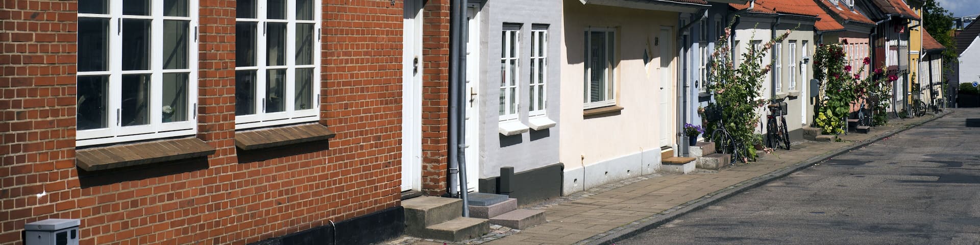 Townhouses in a Danish small town called Middelfart.