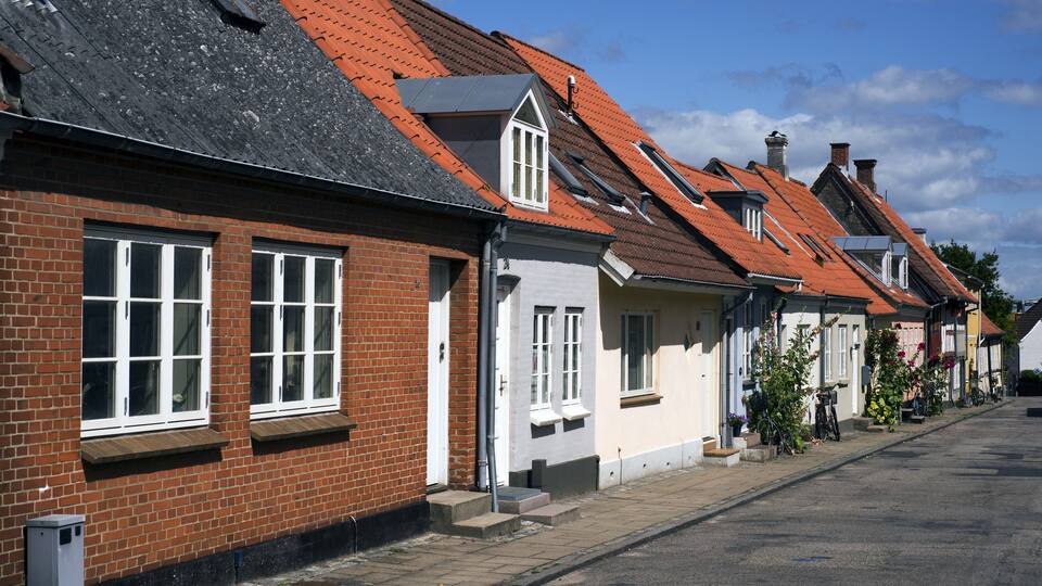 Townhouses in a Danish small town called Middelfart.