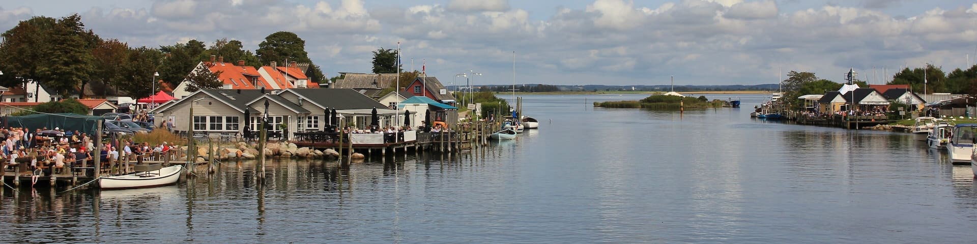 Fish restaurants in Karrebaeksminde, Naestved. Denmark.