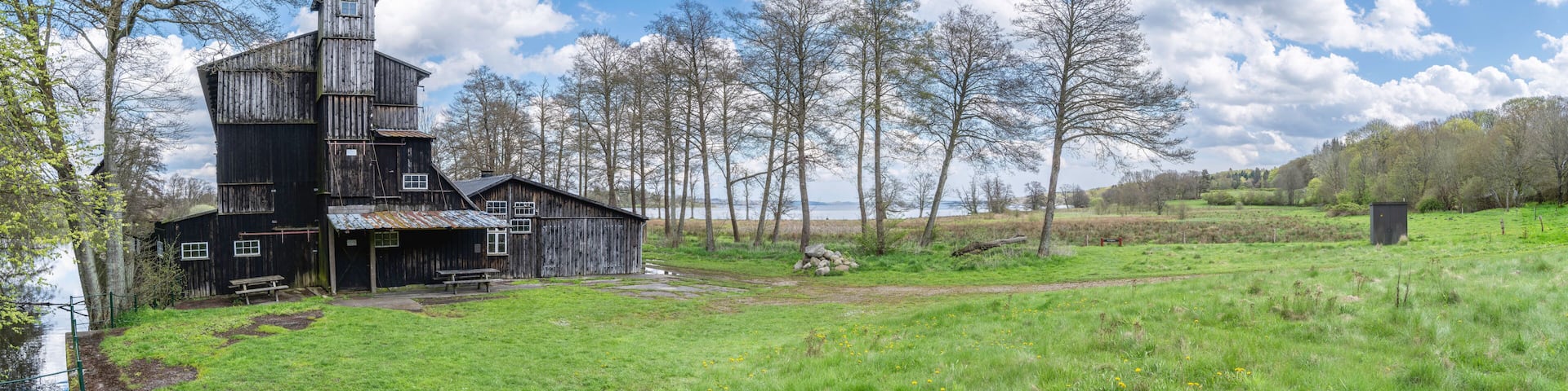 Old water driven factory Klostermoelle in the Danish Lake District, Denmark