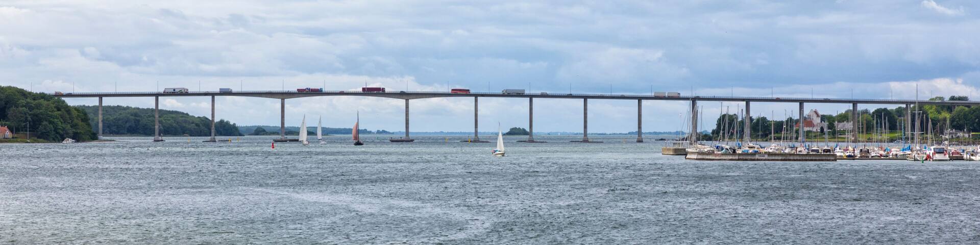Bridge crossing Svendborgsund at Svendborg