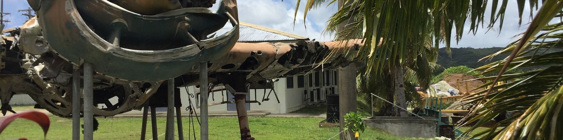 The WWII wreckage of ENS Joseph E. Cox is well preserved and on display along the side of the main road outside Colonia. #yap #WWII