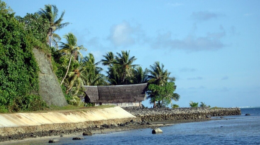 The meeting house or Long House is found in each village in the island of Yap, the western-most island chain of the FSM, and it’s most culturally intact.
Long Houses along the shoreline are workspace for men, and a learning space for cultivating traditional work skills. Women are are not allowed near the Long House (Faluws).
These structures are constructed entirely by hand using only local materials.