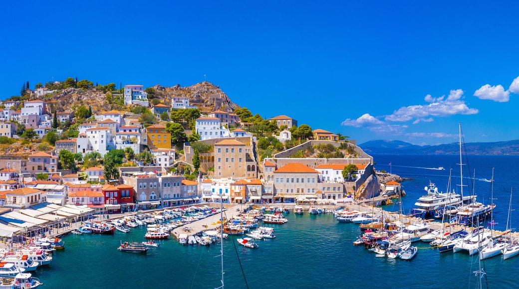 View of the amazing Hydra island, Greece.