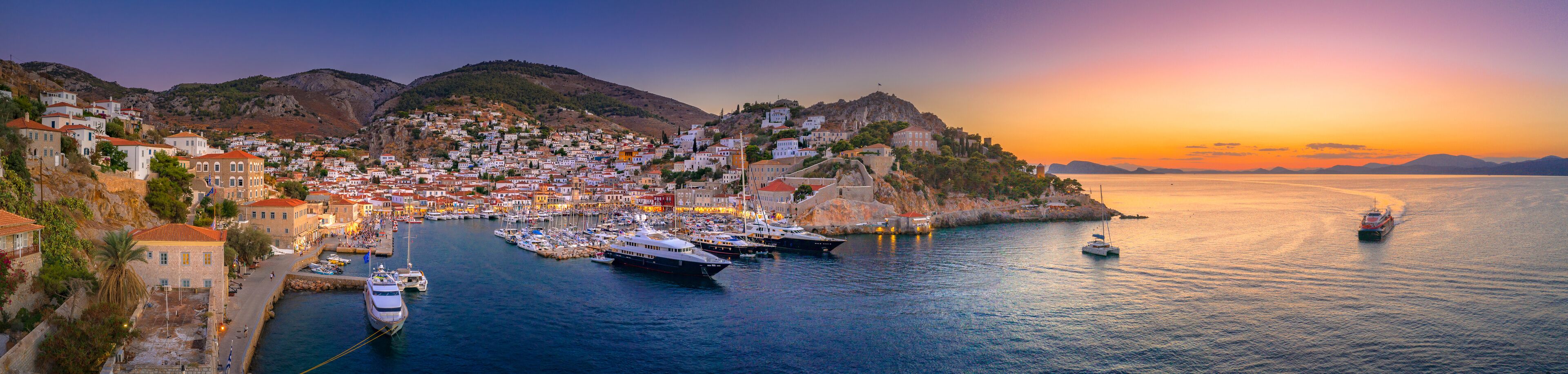 View of the amazing Hydra island, Greece.