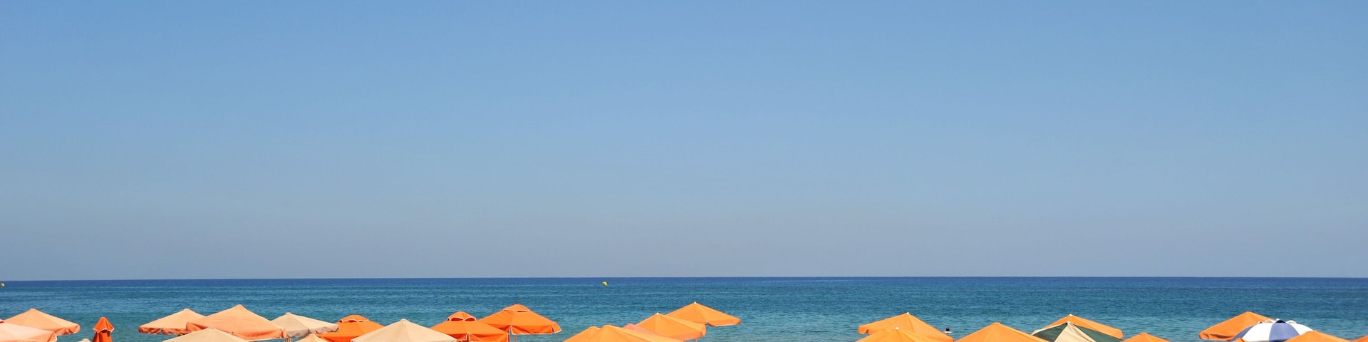 The beach at Stalis or Stalida, Crete, Greece