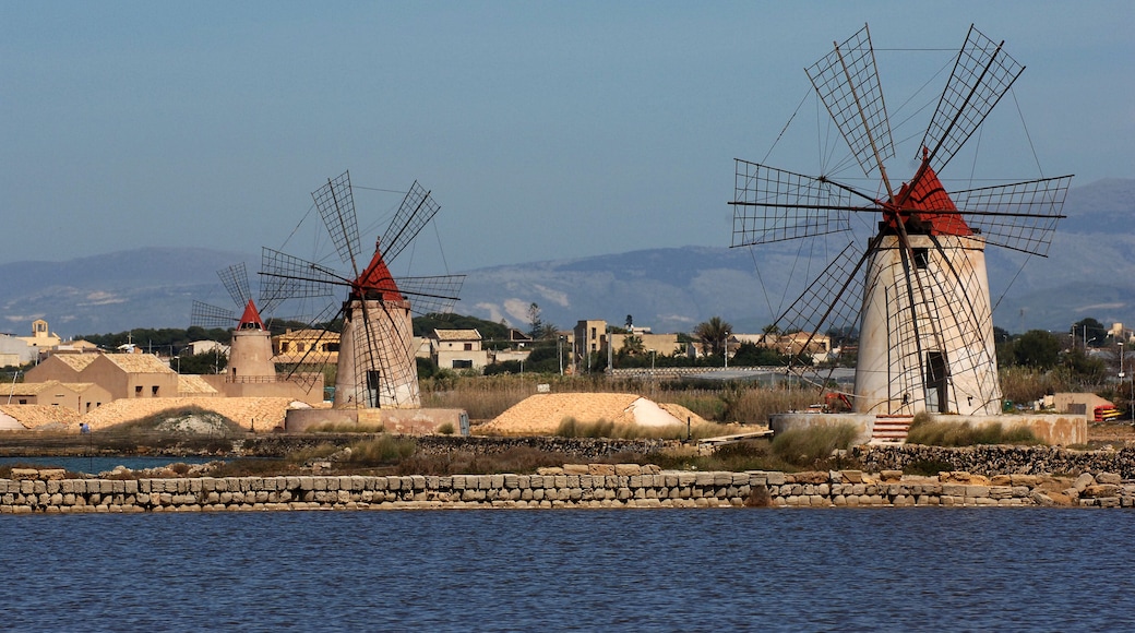 old windmill in sicily, marsala, trapani, italy