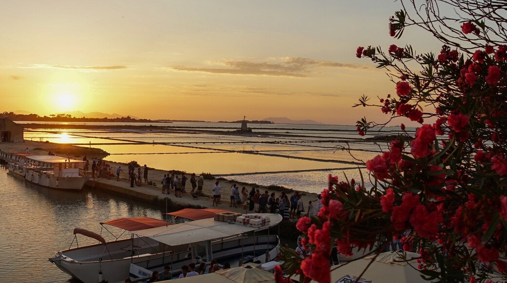 Bellissimo tramonto alle saline di Marsala
