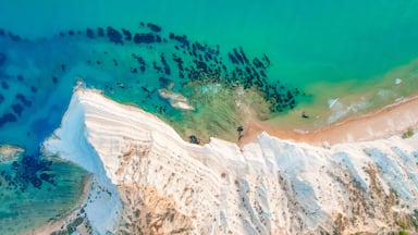 Stair of the turks, White Scala dei turchi in Agrigento, Sicily. White rocky cliff on the coast in the of Porto Empedocle