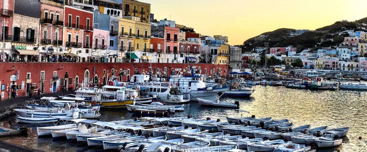 Another view of the Ponza harbor, a small, charming, laid-back yet relatively unknown Italian island which is surprisingly accessible from Rome or Naples. This is also a great destination if you decide to rent a sailboat in Procida for a week long sailing adventure in the Mediterranean like I did.