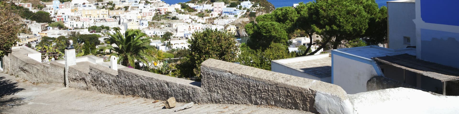 Buildings on an island, Ponza, Tyrrhenian Sea, Province Of Latina, Lazio, Italy