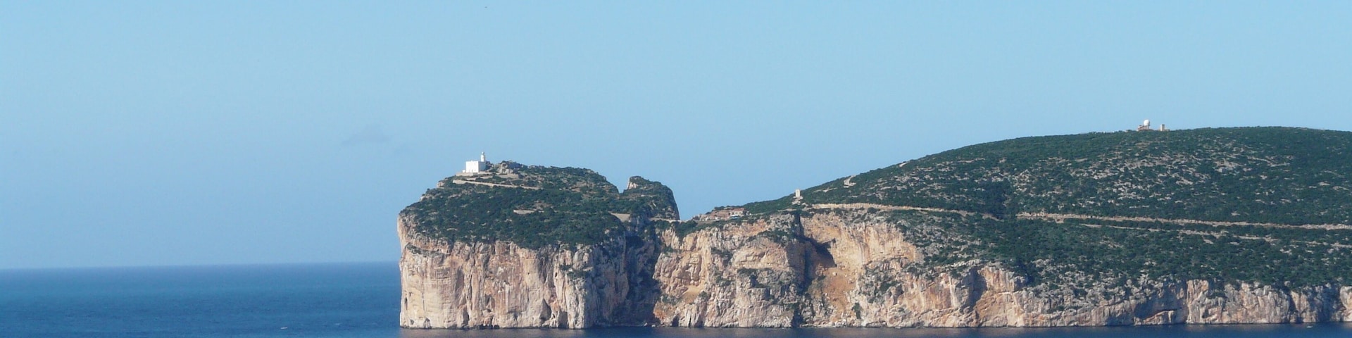 Capo Caccia seen from Punta Giglio, Sardinia, Italy.