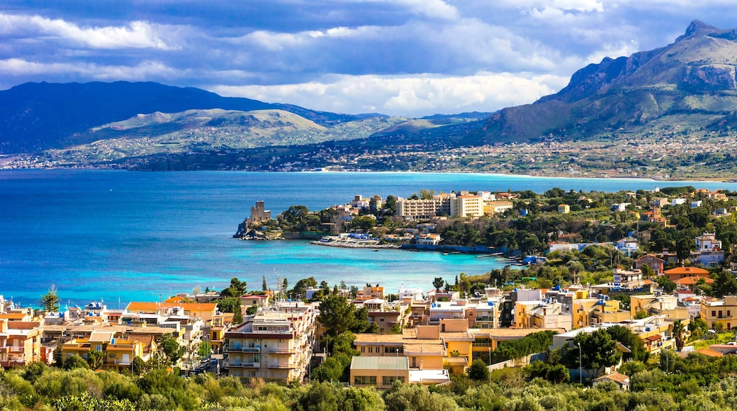 Amazing scenic Sicily - beautiful coastal town Santa Flavia. Italy