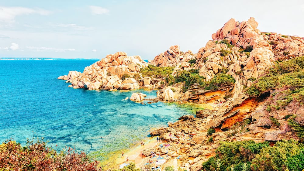Beach of Capo Testa in Santa Teresa Gallura at the Mediterranean Sea on Sardinia Island in Summer Italy.; Shutterstock ID 1121934581; Purchase Order: SP-1394 HA Batch 3 Part 1; Order Number: ; Client/