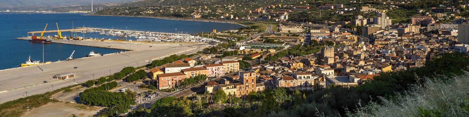 panoramic view on harbor of Termini Imerese, Sicily, Italy.