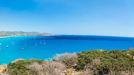 Panoramic view of Porto Giunco bay. Sardinia Island. Italy.