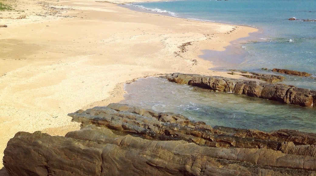 Quiet beach overlooking the Pacific Ocean.