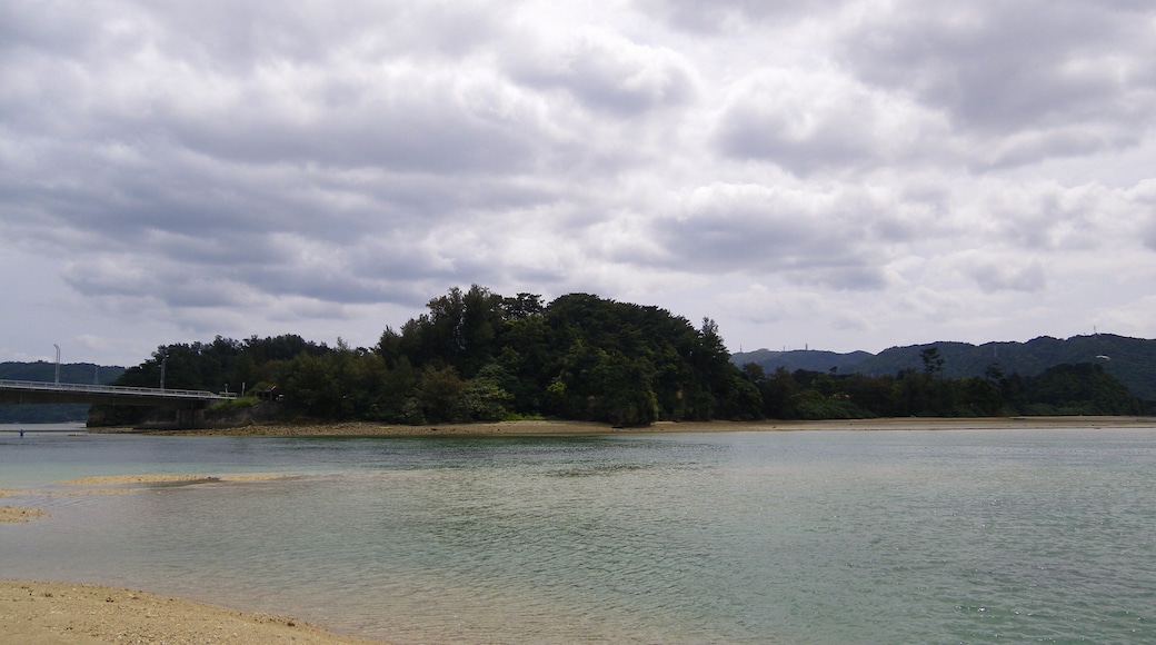 Ou Island seen from Yagaji Island, Nago City, Okinawa Prefecture, Japan
