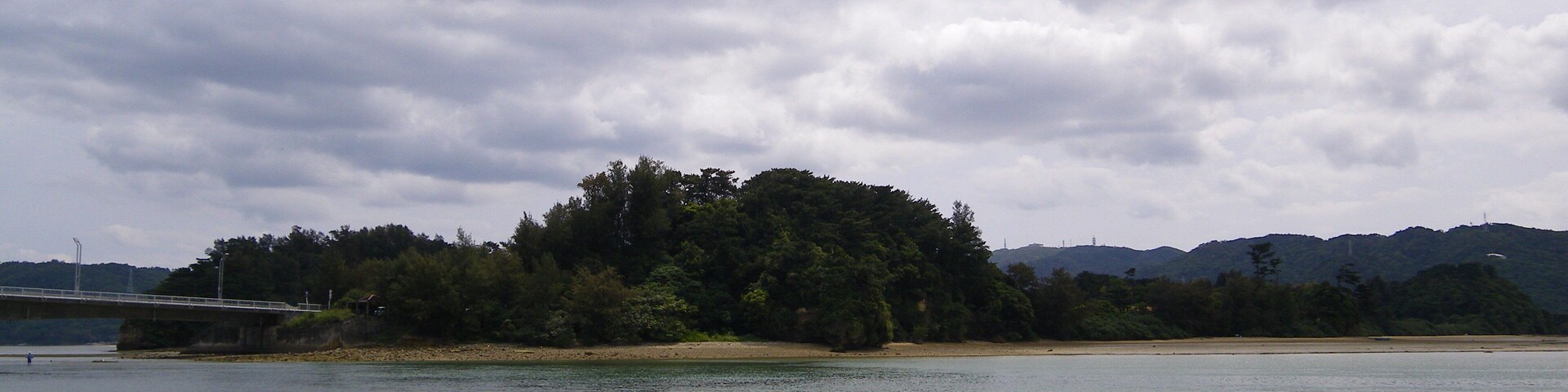 Ou Island seen from Yagaji Island, Nago City, Okinawa Prefecture, Japan