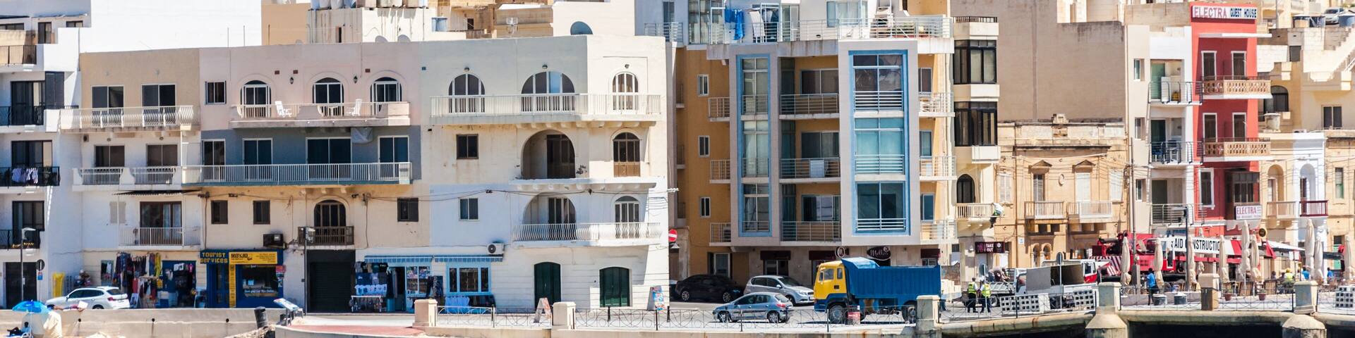 Marsalforn Bay in Gozo island of Malta; Shutterstock ID 456984043