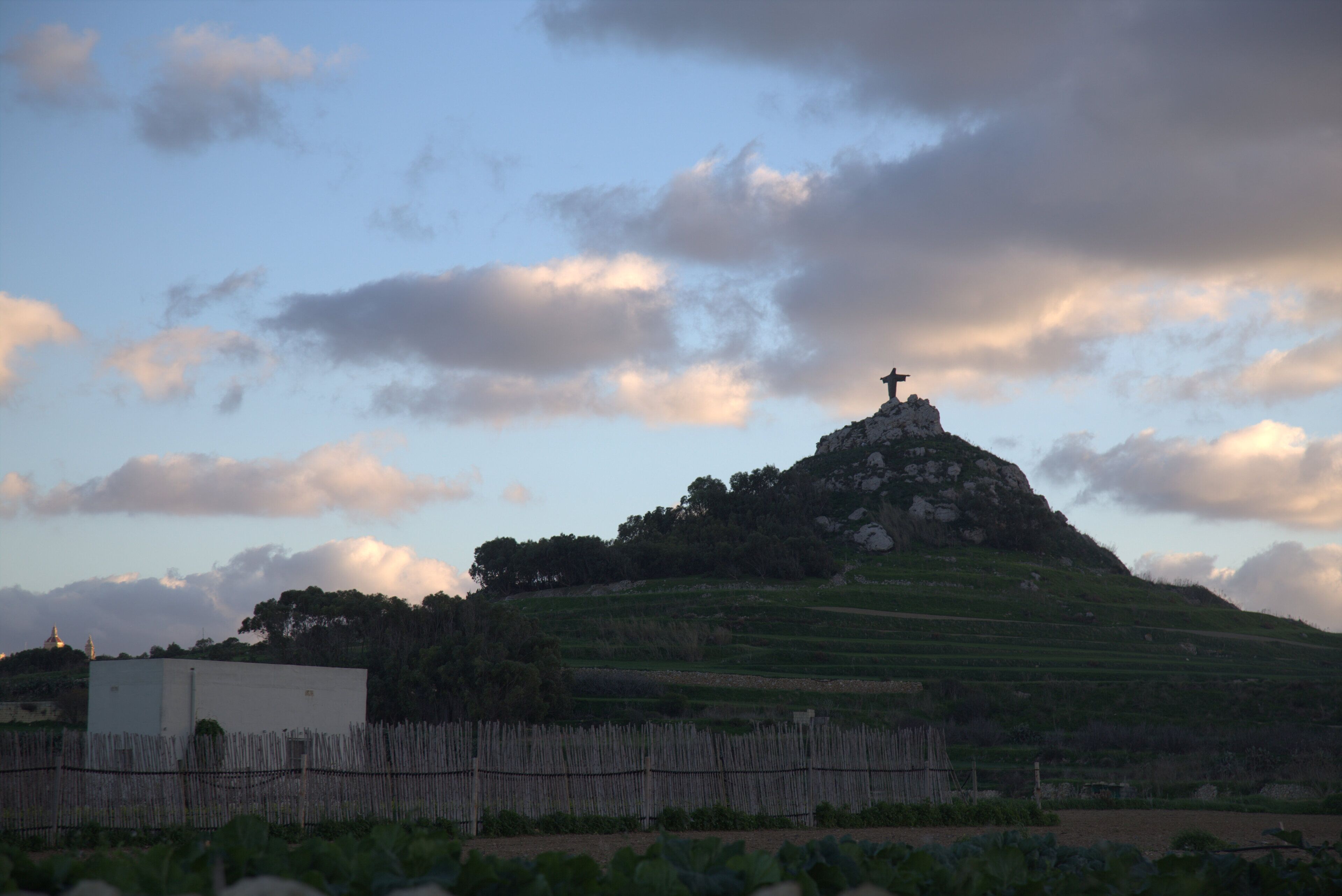 Hilltop with a statue of Christ (Marsalforn) near Marsalforn.
