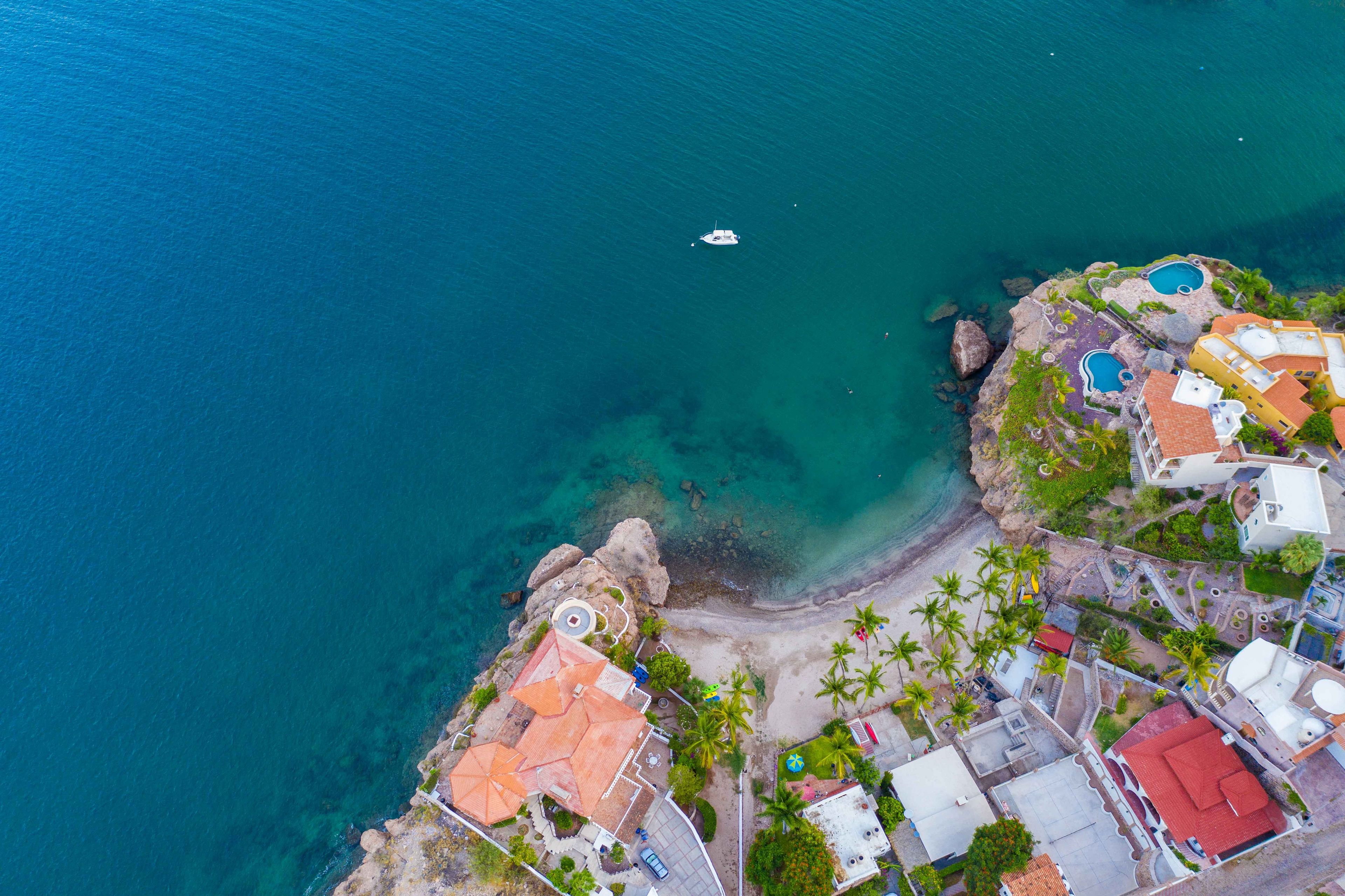 An Ariel view looking down on  Lagoon in located in Sonora Mexico.