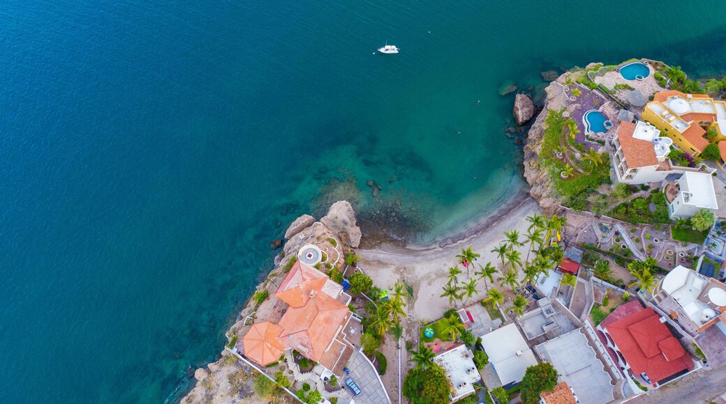 An Ariel view looking down on Lagoon in located in Sonora Mexico.
