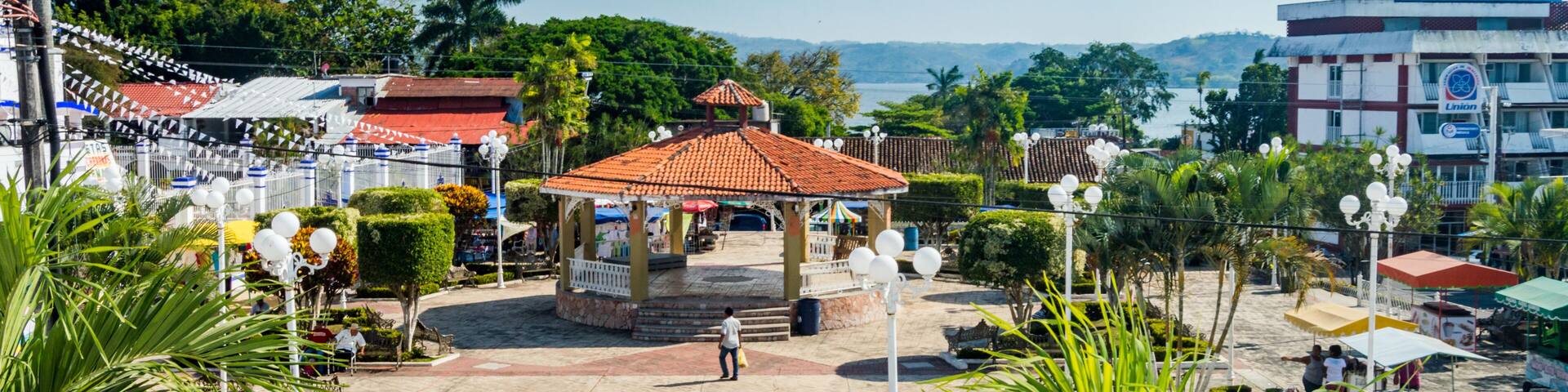 Catemaco city square as seen from the Palacio Municipal